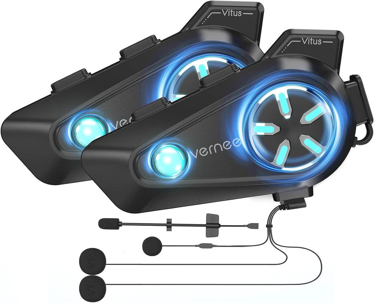 Vernee Altavoces Bluetooth para casco de motocicleta, 4 conductores...