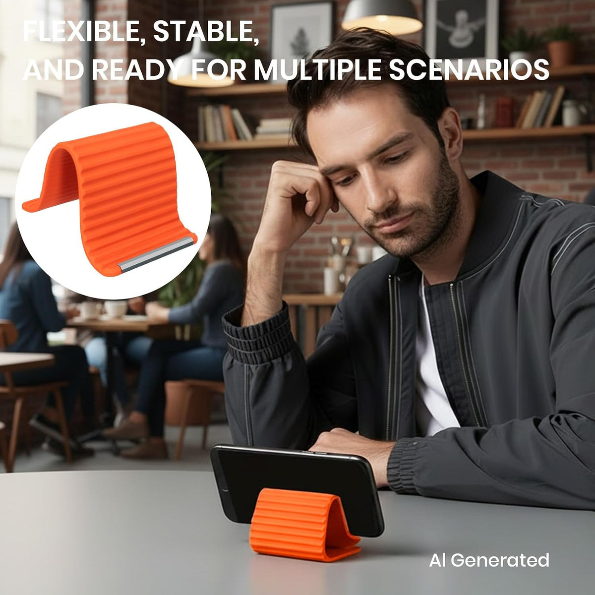 Gaotra Soporte de teléfono de silicona flexible, soporte para teléf...