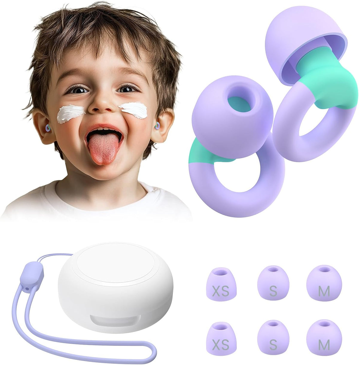 JUSTRVN - Tapones para los oídos para niños (6+ años) - 2 pares de...