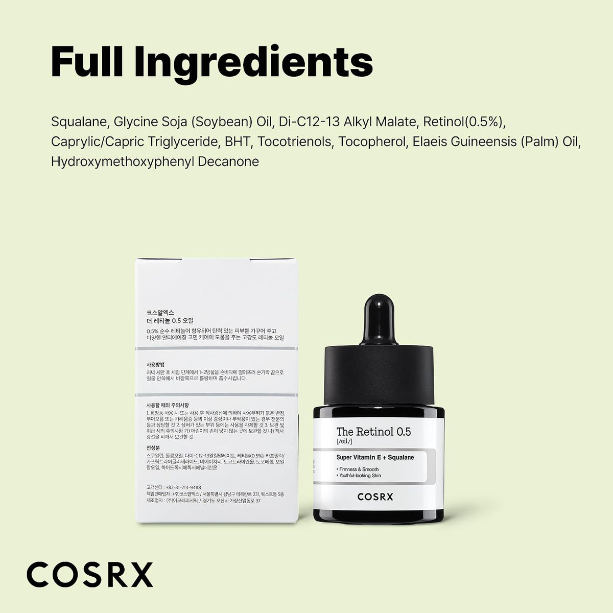 COSRX Aceite de retinol 0.5, suero antienvejecimiento, líneas finas...