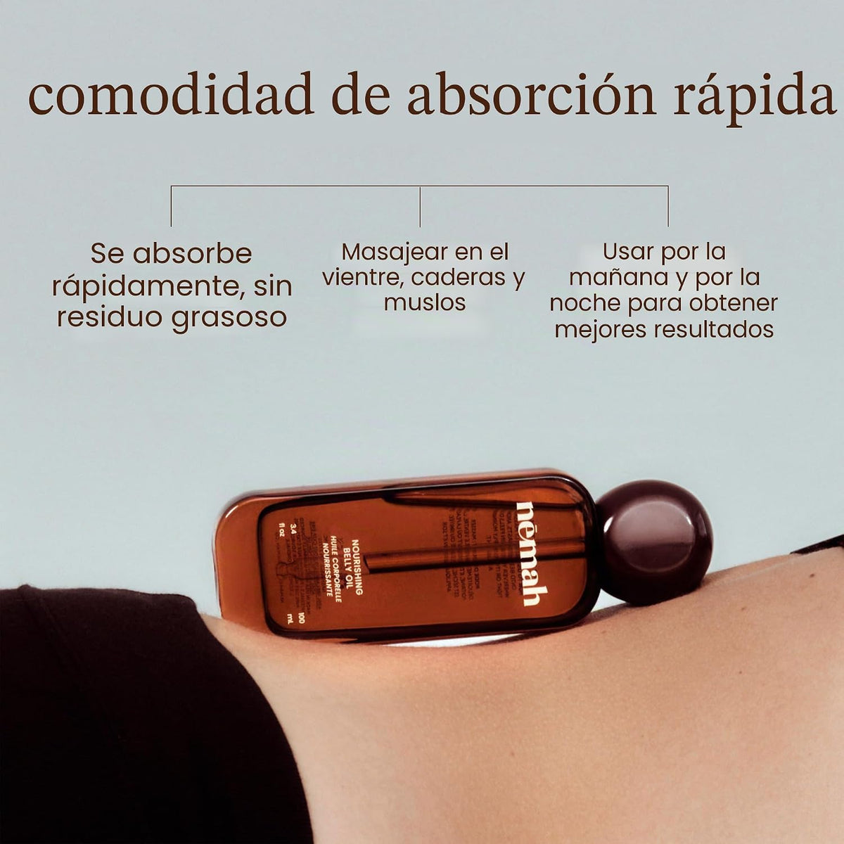 Nemah Aceite de vientre para mujeres embarazadas, aceite de estrías...