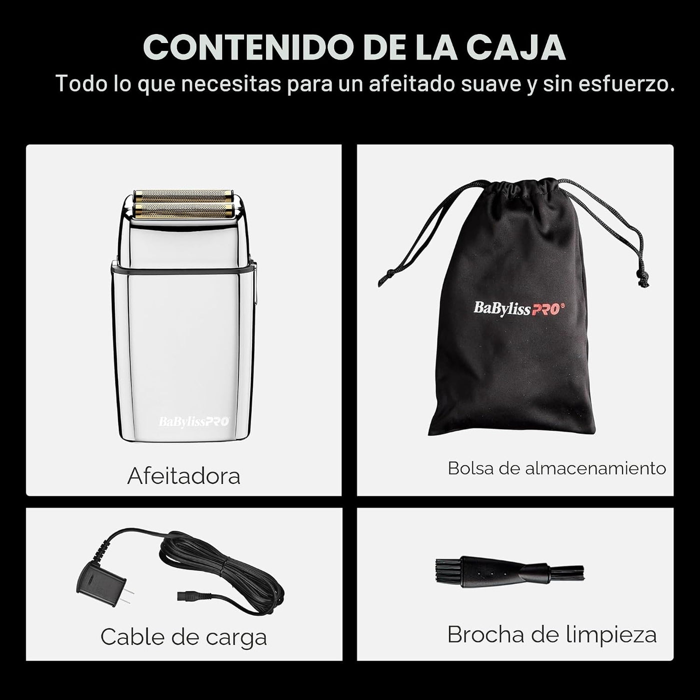 BaBylissPRO METALFX Afeitadora de doble lámina, afeitadora eléctric...