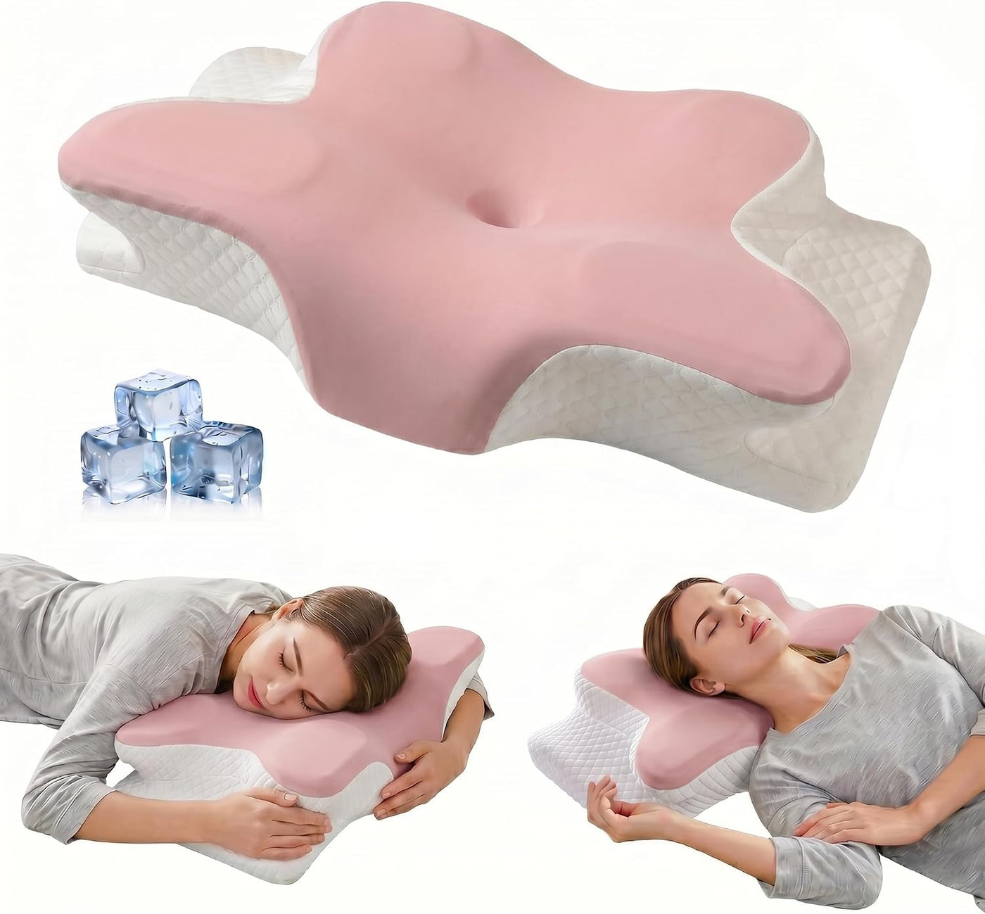 Almohada cervical para aliviar el dolor de cuello, almohada ortopéd...