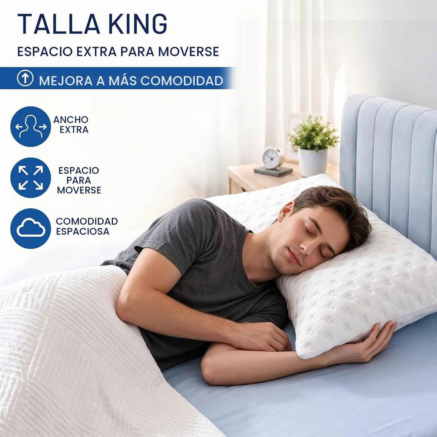 btasleeep Almohadas para dormir de lado para comodidad de cuello y...