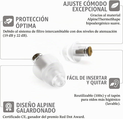 Alpine MusicSafe - Tapones para los oídos de alta fidelidad para mú...