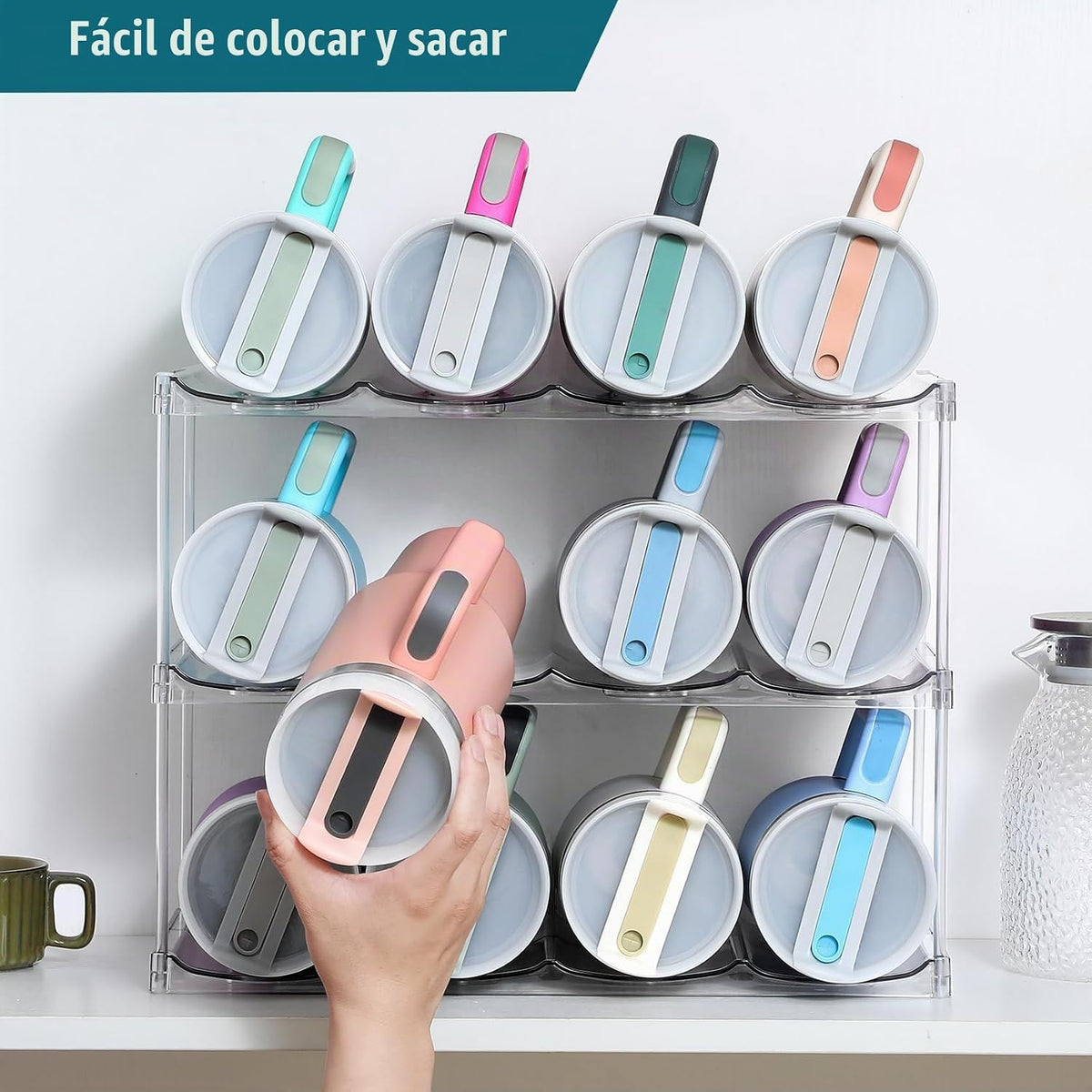 Organizador de botellas de agua prémium para Stanley de 40 onzas y...