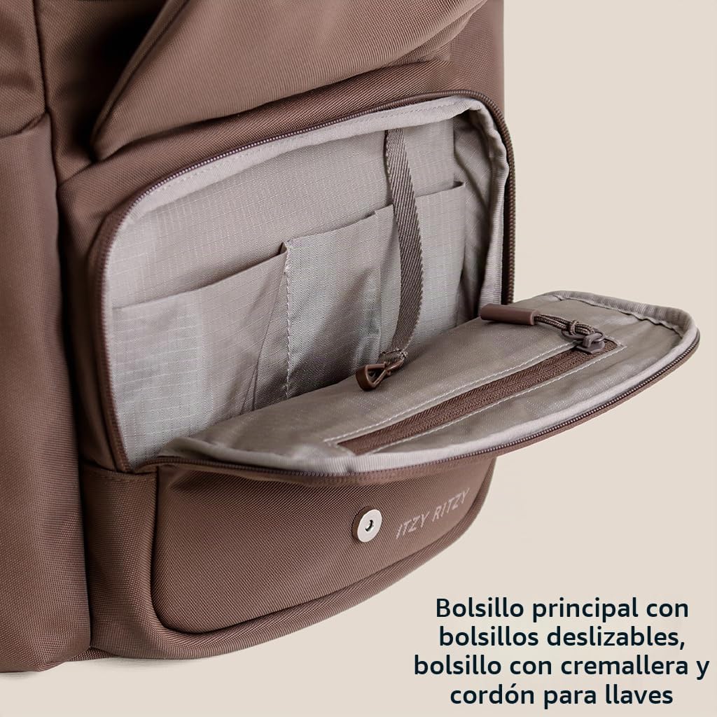 Itzy Ritzy Belong - Mochila ligera para pañales con 16 bolsillos, a...