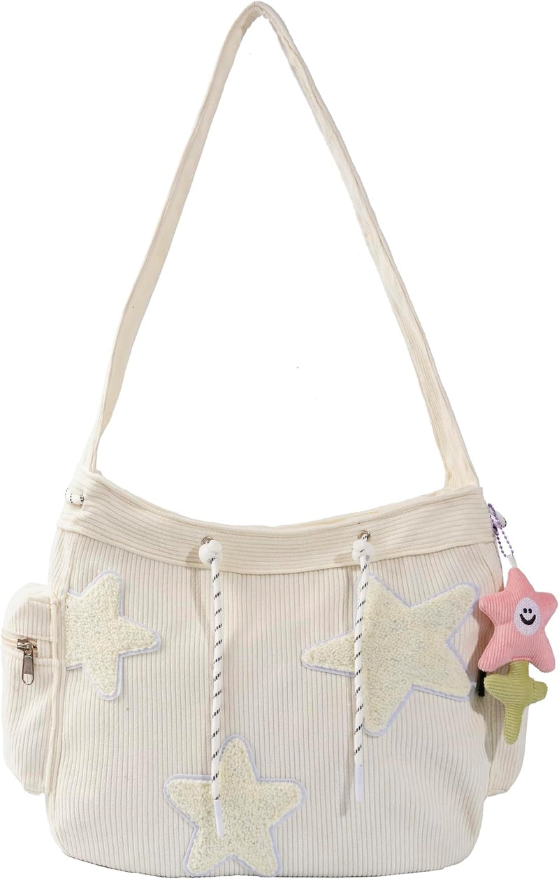 Bolso de mano con forma de estrella, diseño de mensajero estético, bolso de mano de gran capacidad, bolso de hombro casual cruzado
