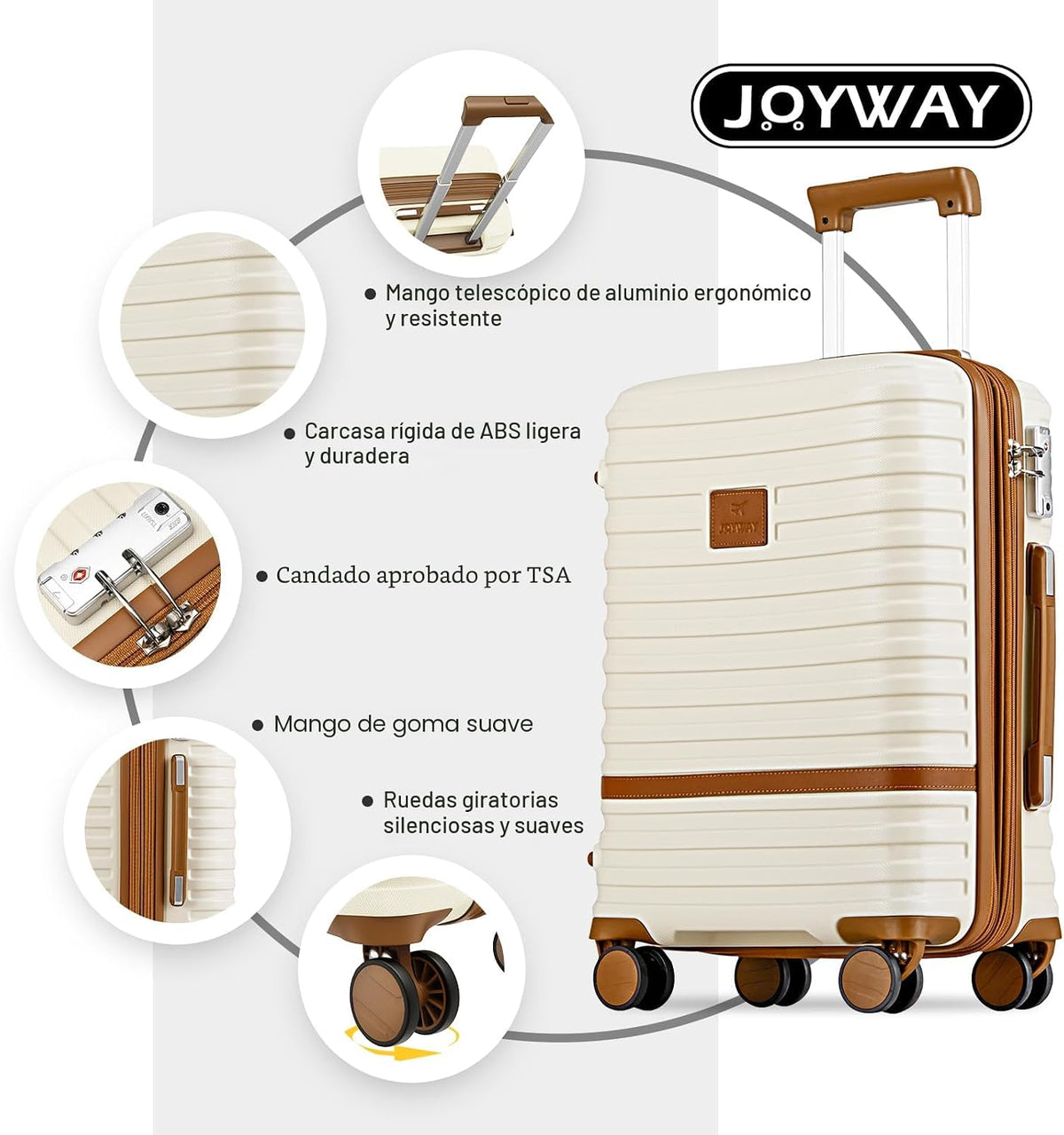 Juego de equipaje Joyway de 3 piezas, maletas de mano expandibles c...