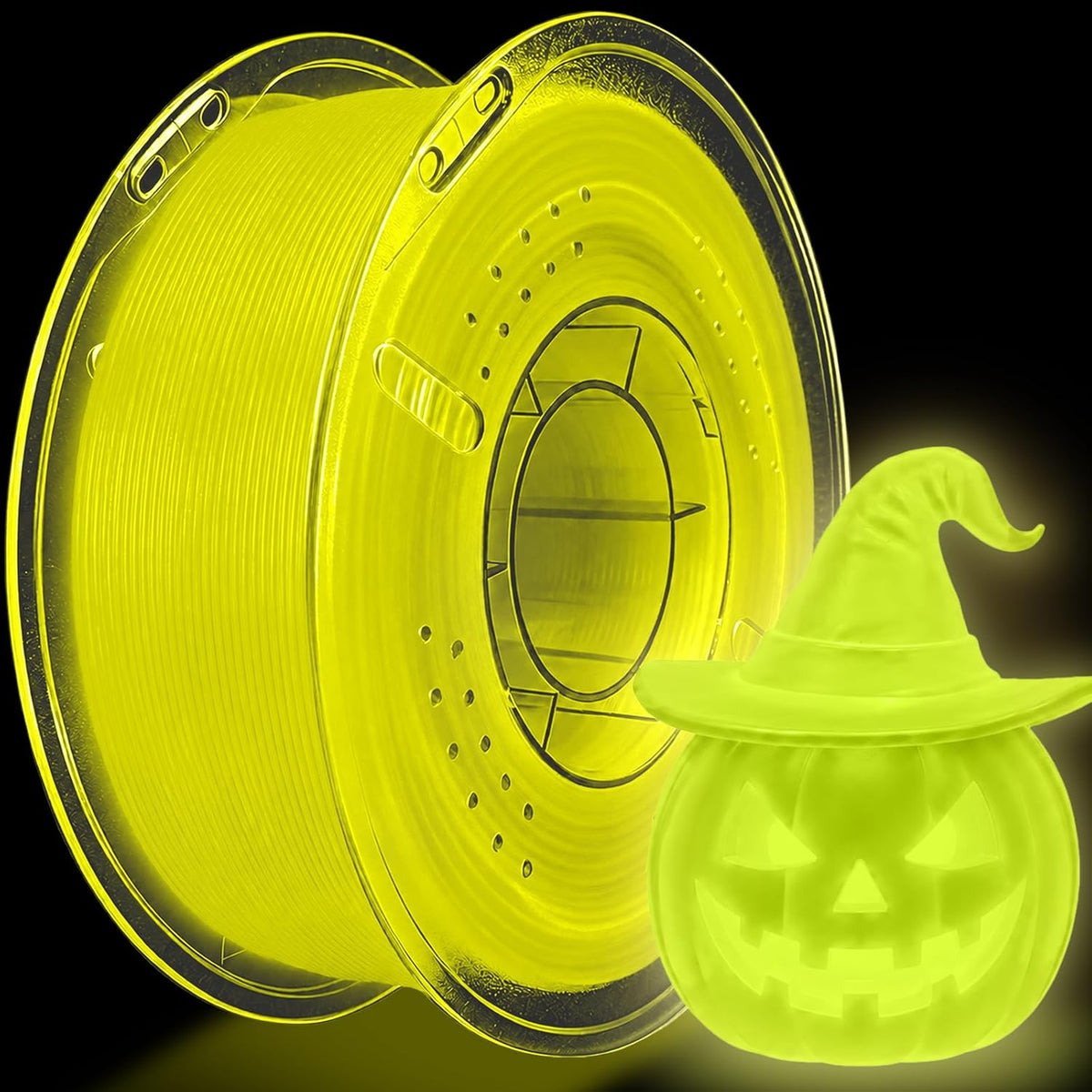 Meuymeu Filamento PLA amarillo en la oscuridad de 2.2 lbs, filament...