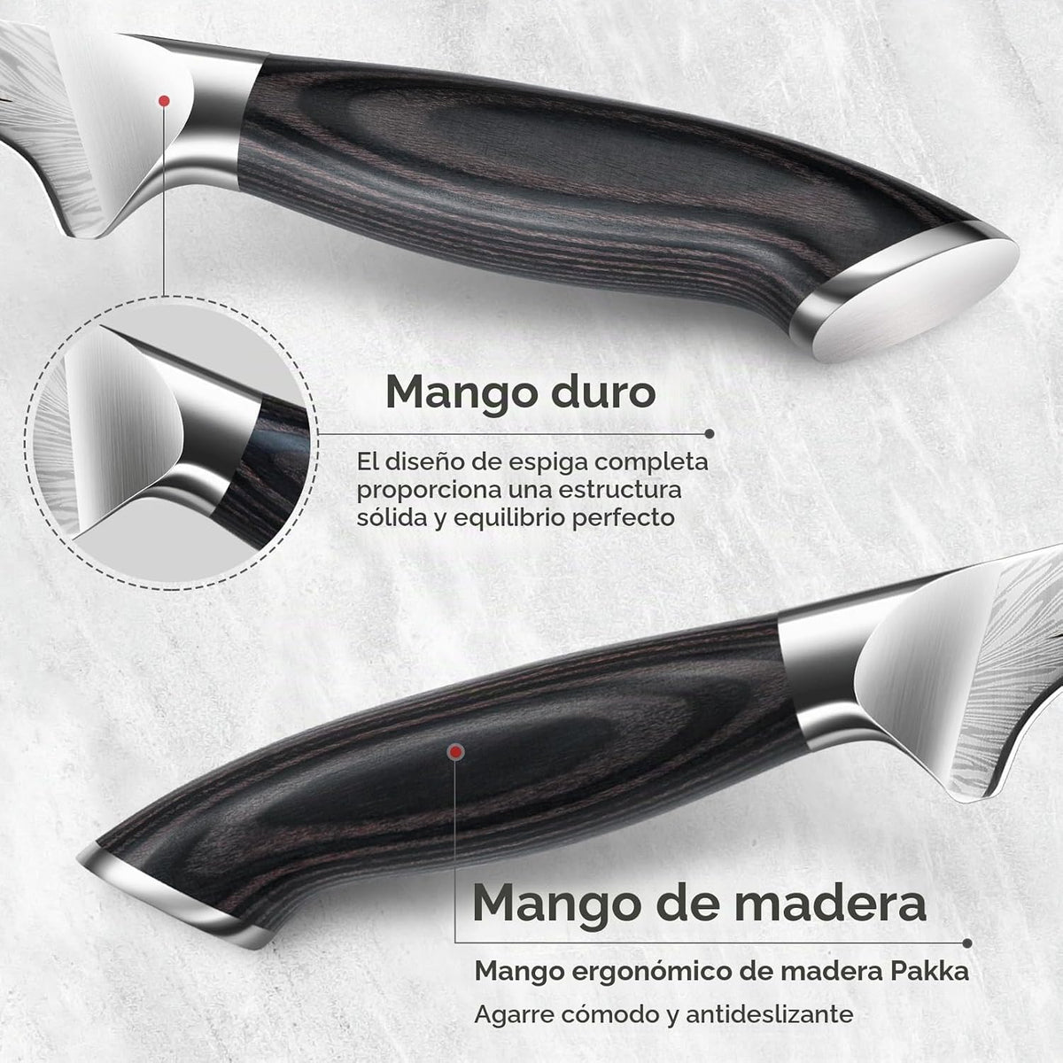 Cuchillo para filete SANMEIHO de 7 pulgadas, cuchillo para deshuesa...