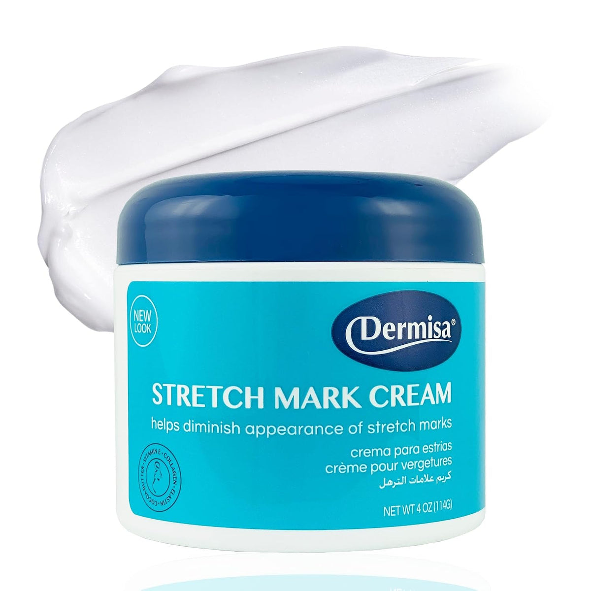 Dermisa Crema para estrías y cicatrices con manteca de cacao, colág...