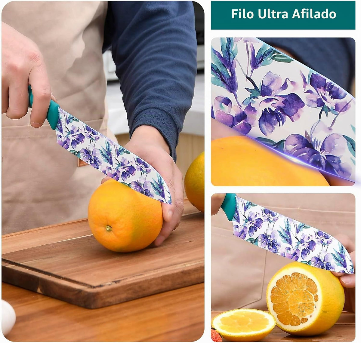 Juego de cuchillos UPTRUST, juego de cuchillos de cocina de 12 piez...