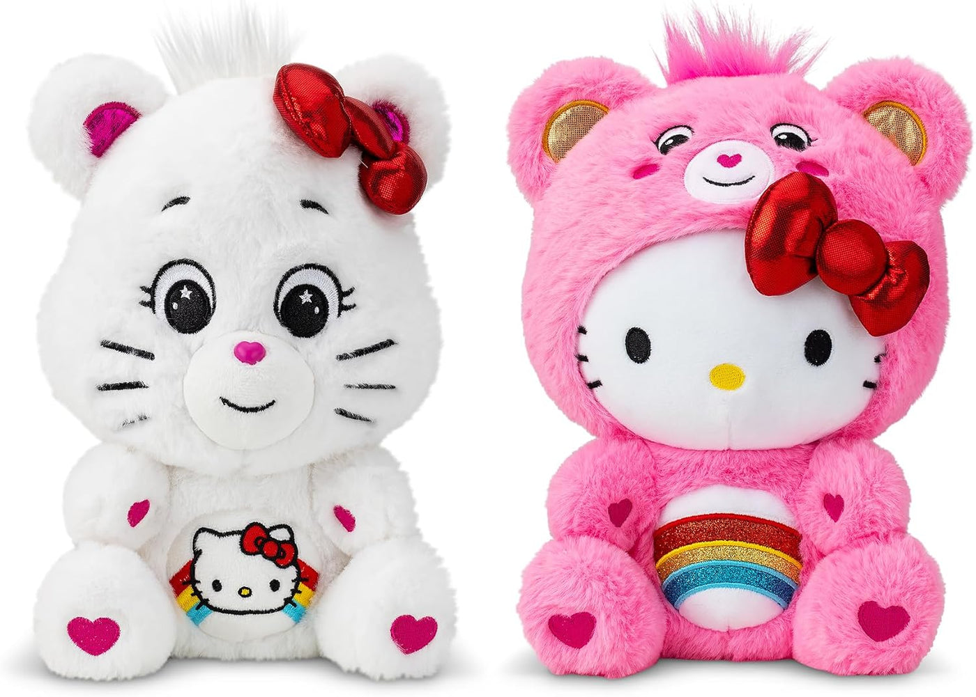 Care Bears Hello Kitty Loves Cheer Bear - Paquete de 2 peluches col...