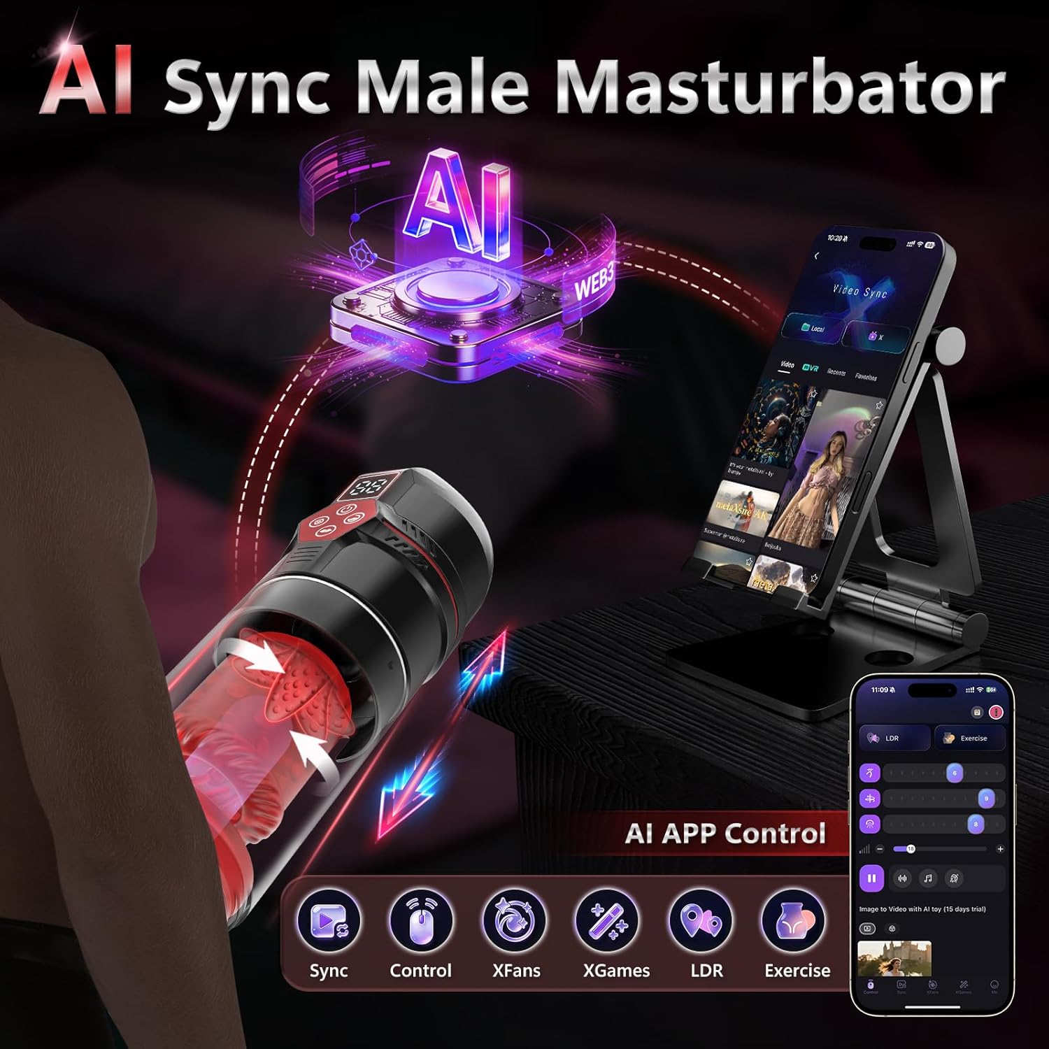 Mrgras AI Sync - Juguetes sexuales para hombres, masturbador mascul...