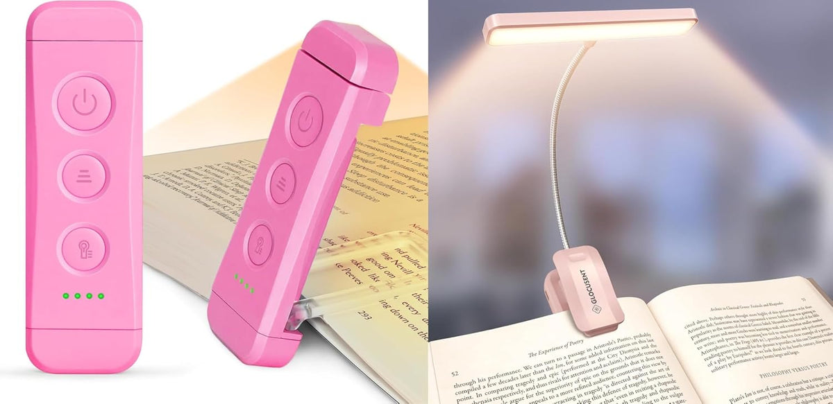 Glocusent Book Light Duo: Lámpara ancha para el cuidado de los ojos...