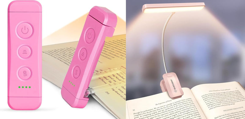 Glocusent Book Light Duo: Lámpara ancha para el cuidado de los ojos...
