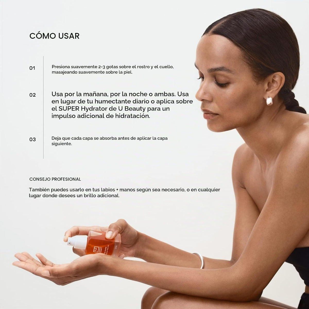 U Beauty Aceite facial súper intensivo - Hidratante de ácido hialur...