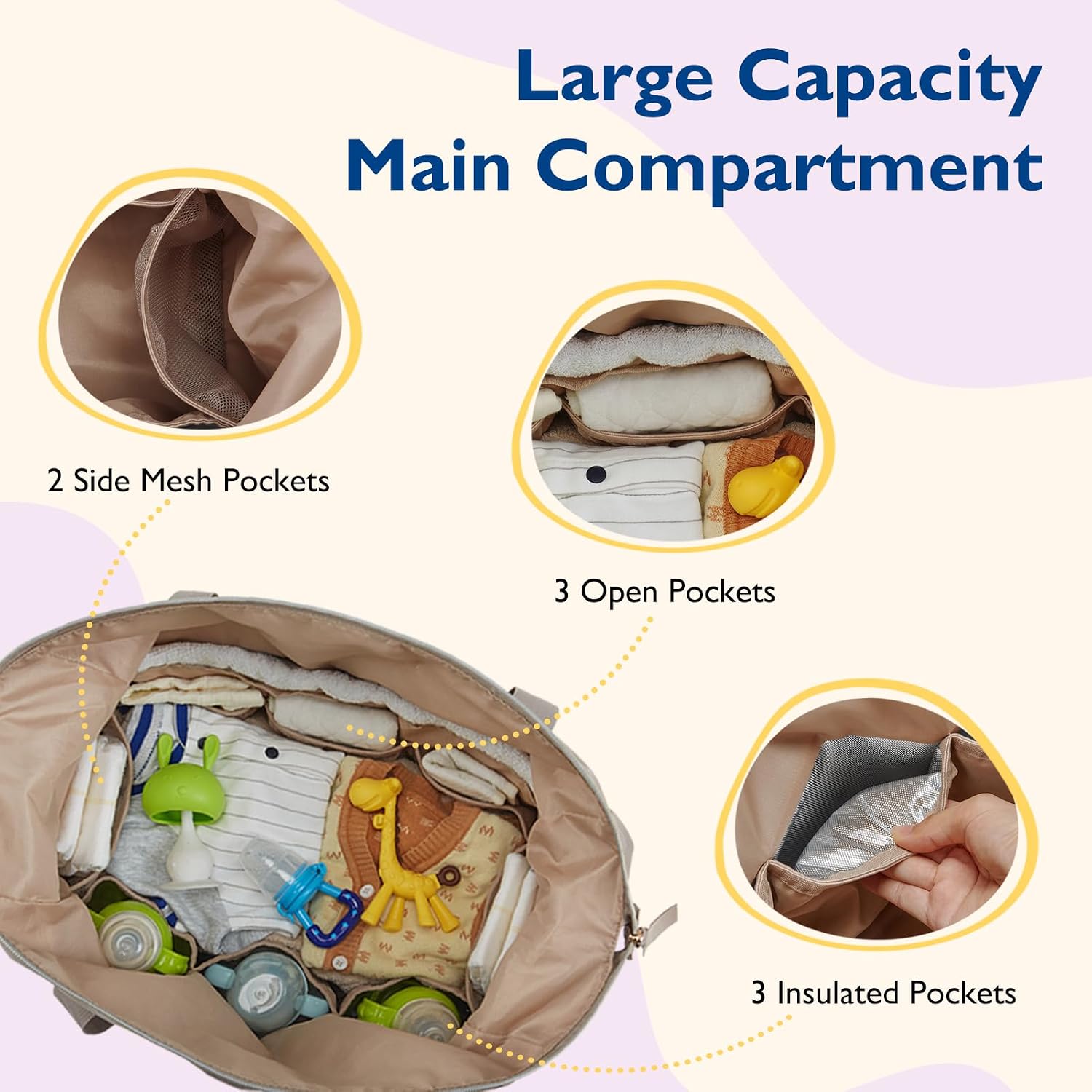 mommore - Bolso para pañales, bolsos de gran capacidad para viajes,...