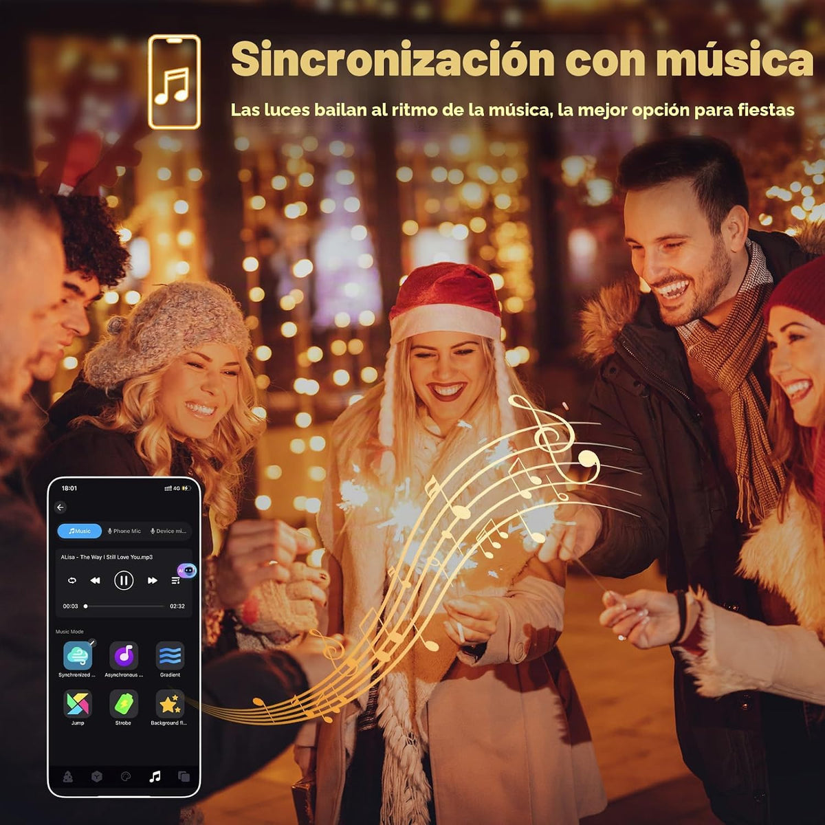 Cadena de luces de árbol de Navidad de Halloween que cambia de colo...