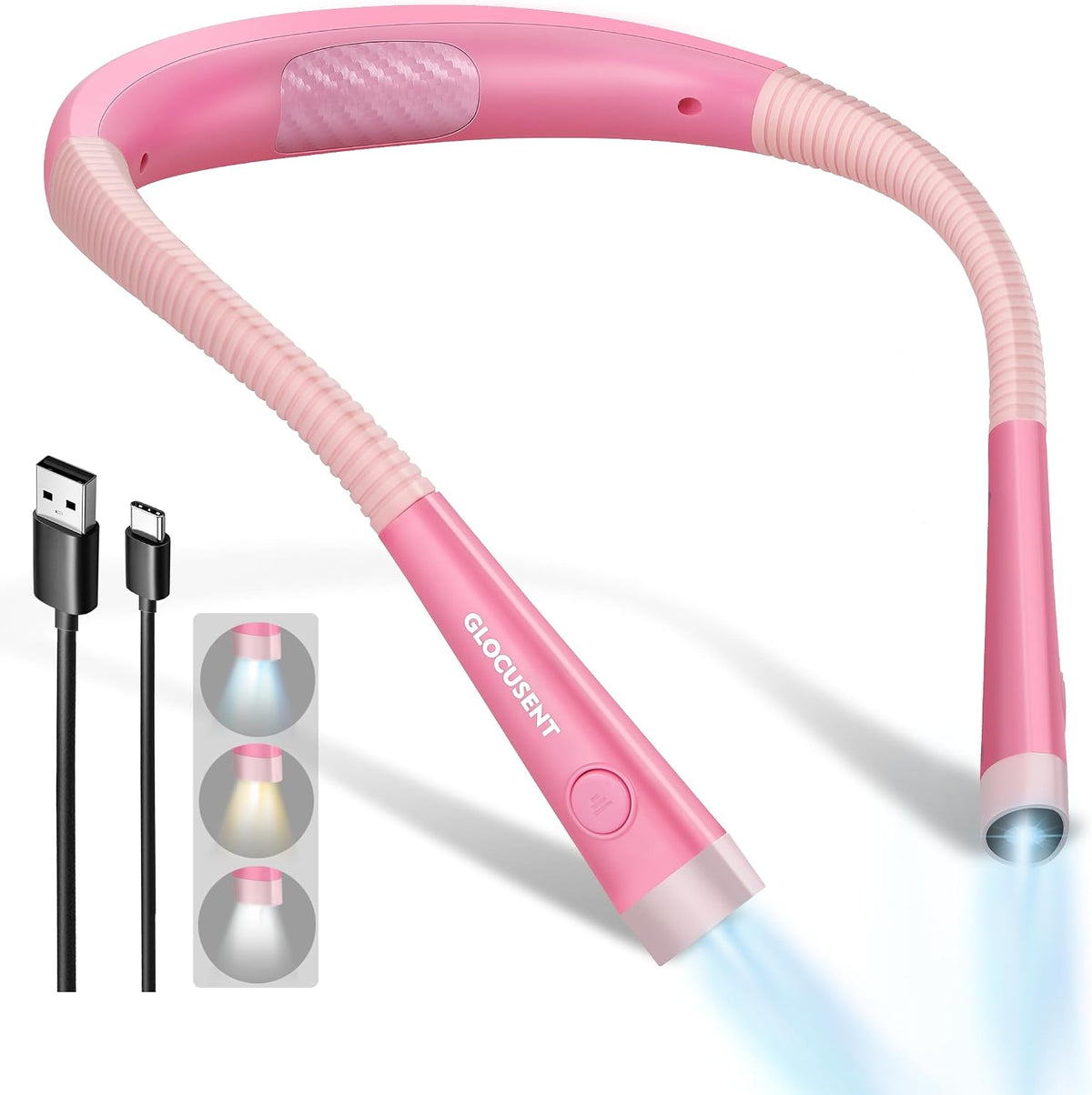 Glocusent Luz LED de lectura para el cuello, luz de libro para leer...
