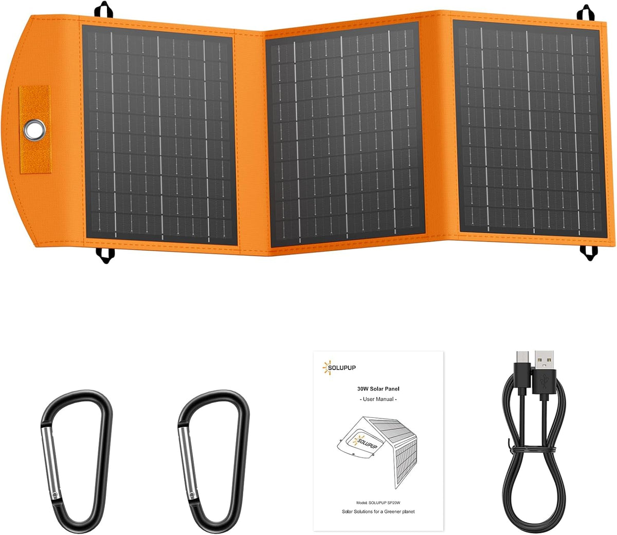 SOLUPUP Paneles Solares 30W Portátiles Plegables Cargador Solar con...
