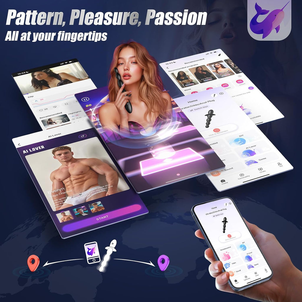 BEISAR - Masajeador de próstata con cuentas anales - Vibrador anal...