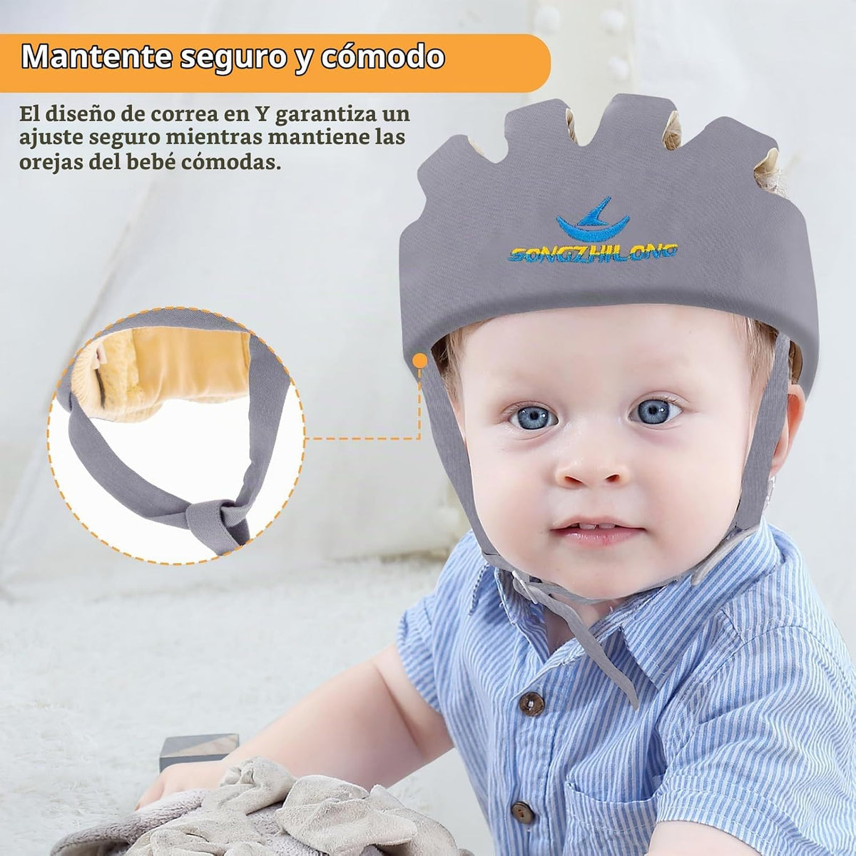 Huifen Casco de bebé, casco ajustable para niños, para aprender a c...