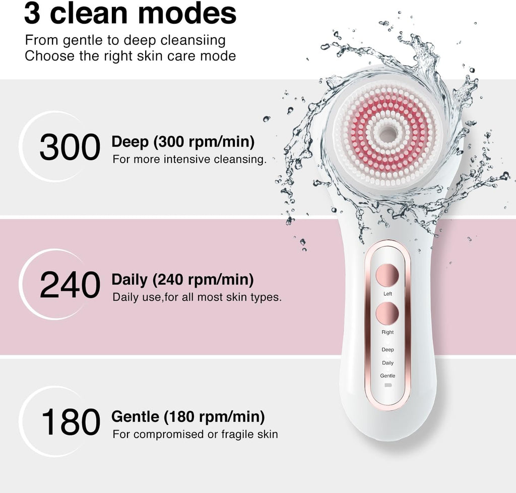 UMICKOO Cepillo de limpieza facial eléctrico, depurador facial gira...