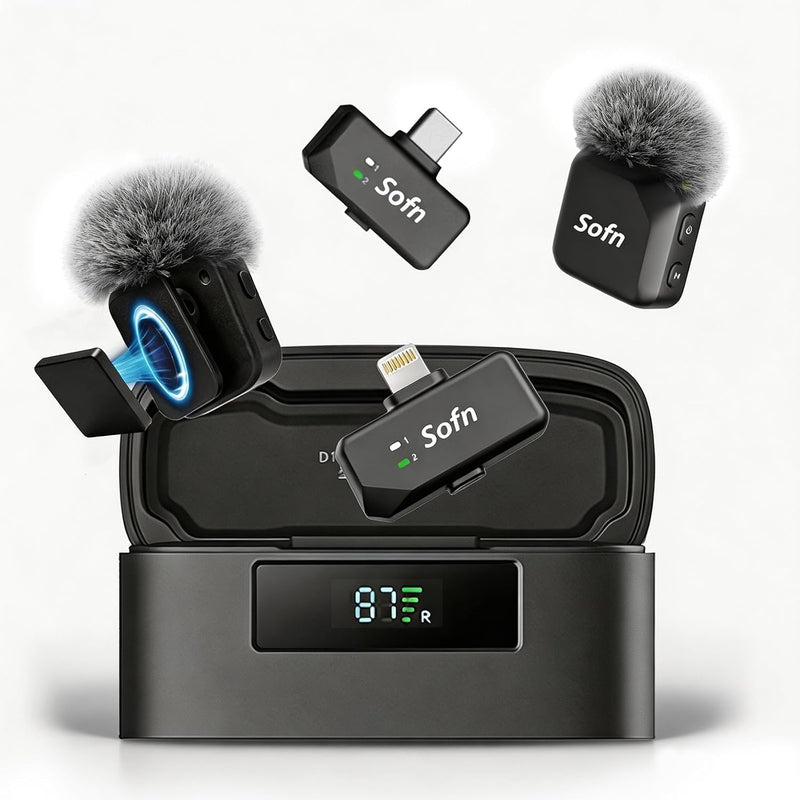Micrófono Lavalier inalámbrico para iPhone y Android Mini micrófono...