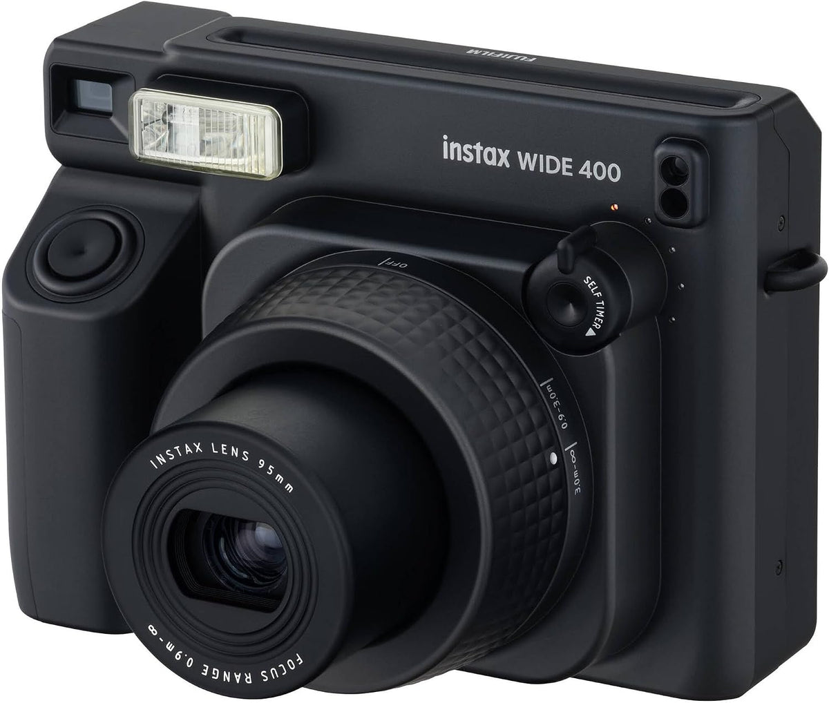 Fujifilm Cámara Instax Wide 400 de película instantánea (negro) paq...
