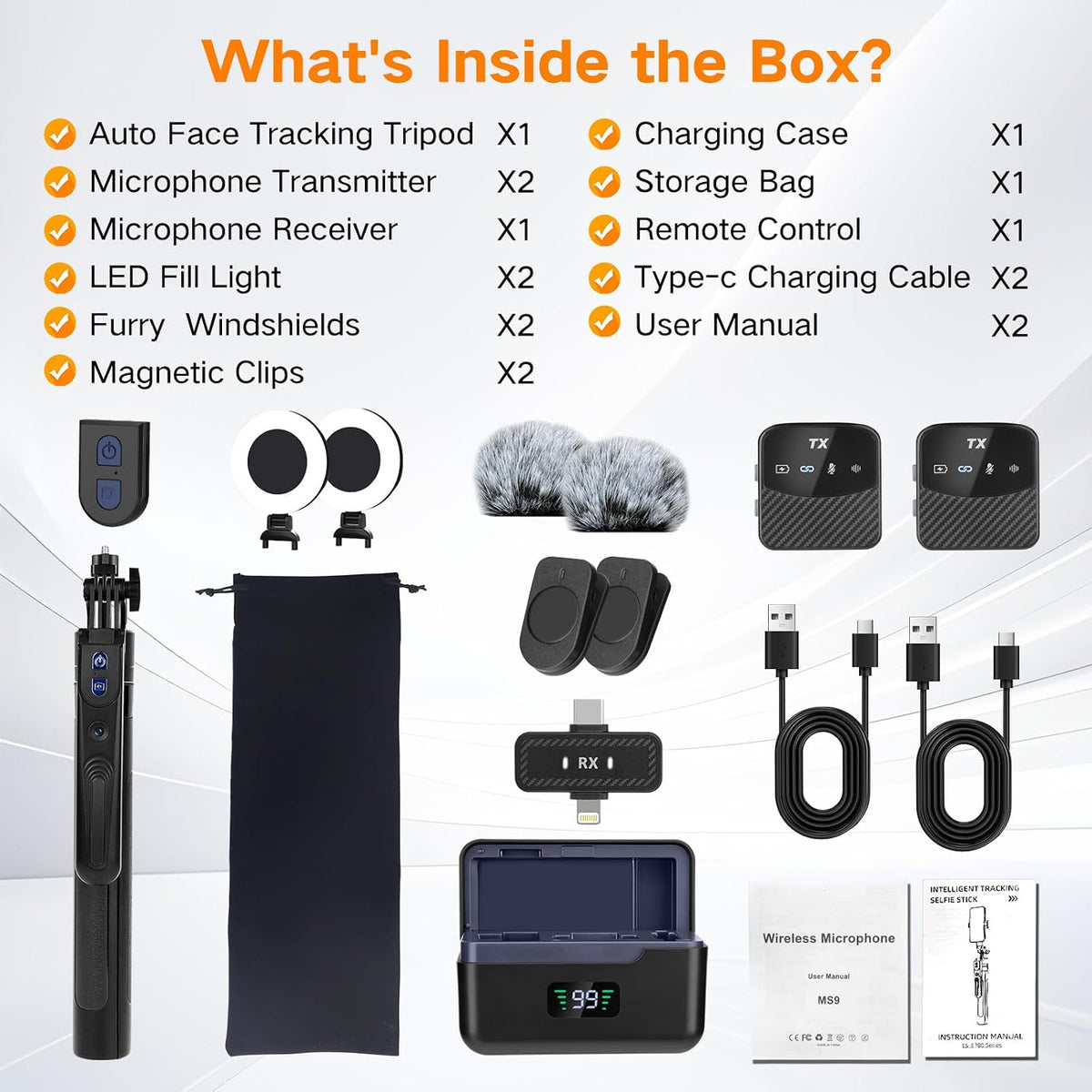 Zarcaco Kit profesional de vlogging para iPhone\/Android, trípode d...