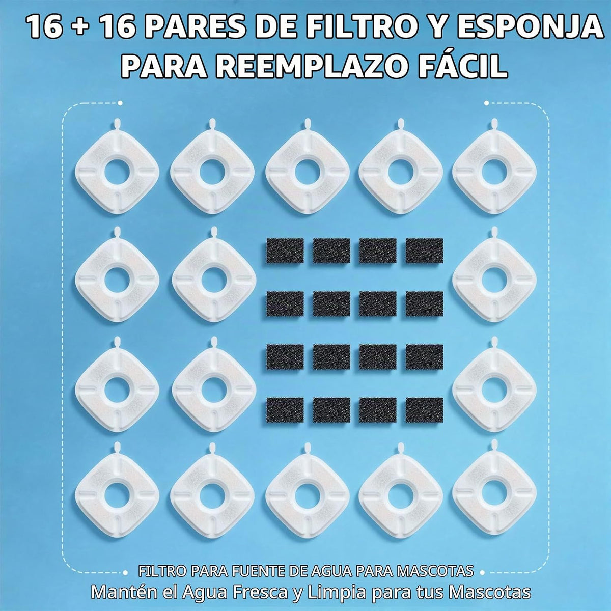 Paquete de 32 filtros de fuente para mascotas para Veken 95oz\/2.8L...