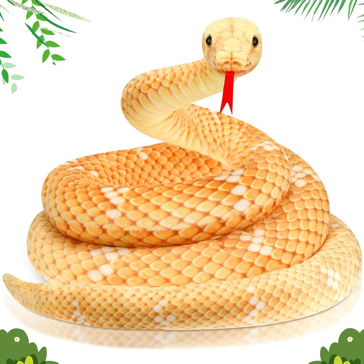 Hiboom - Peluche de serpiente gigante de 110 pulgadas (dorado) | An...