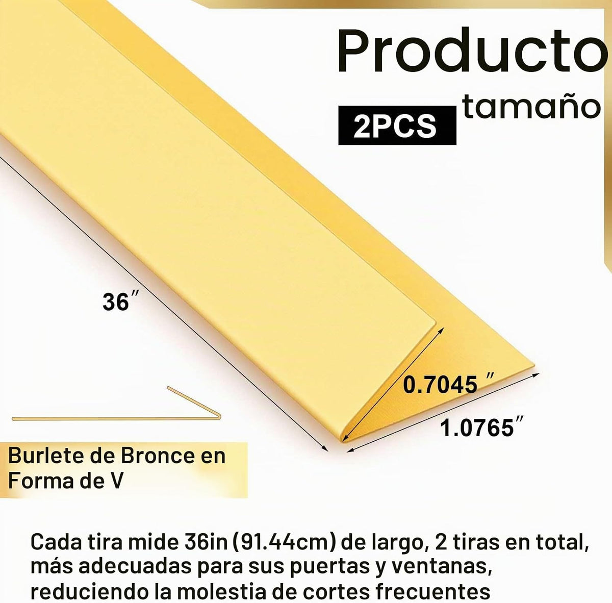 Zonon 2 unidades de 1-5\/64 pulgadas de ancho x 3 pies de largo, de...