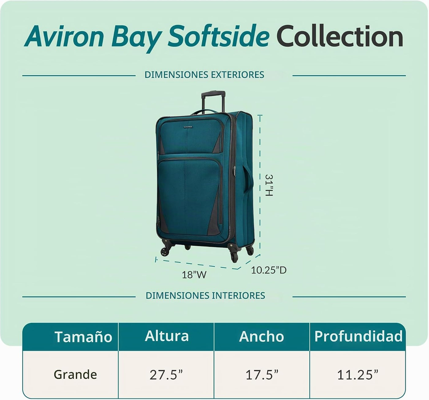 U.S. Traveler Aviron Bay - Equipaje extensible con costado blando,...