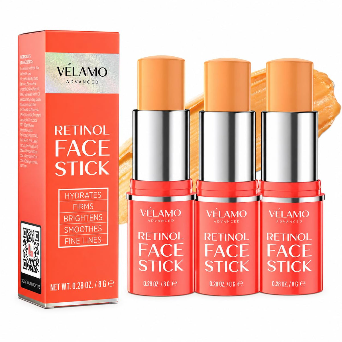 VELAMO ADVANCED Retinol Face Stick: reduce las arrugas de las línea...