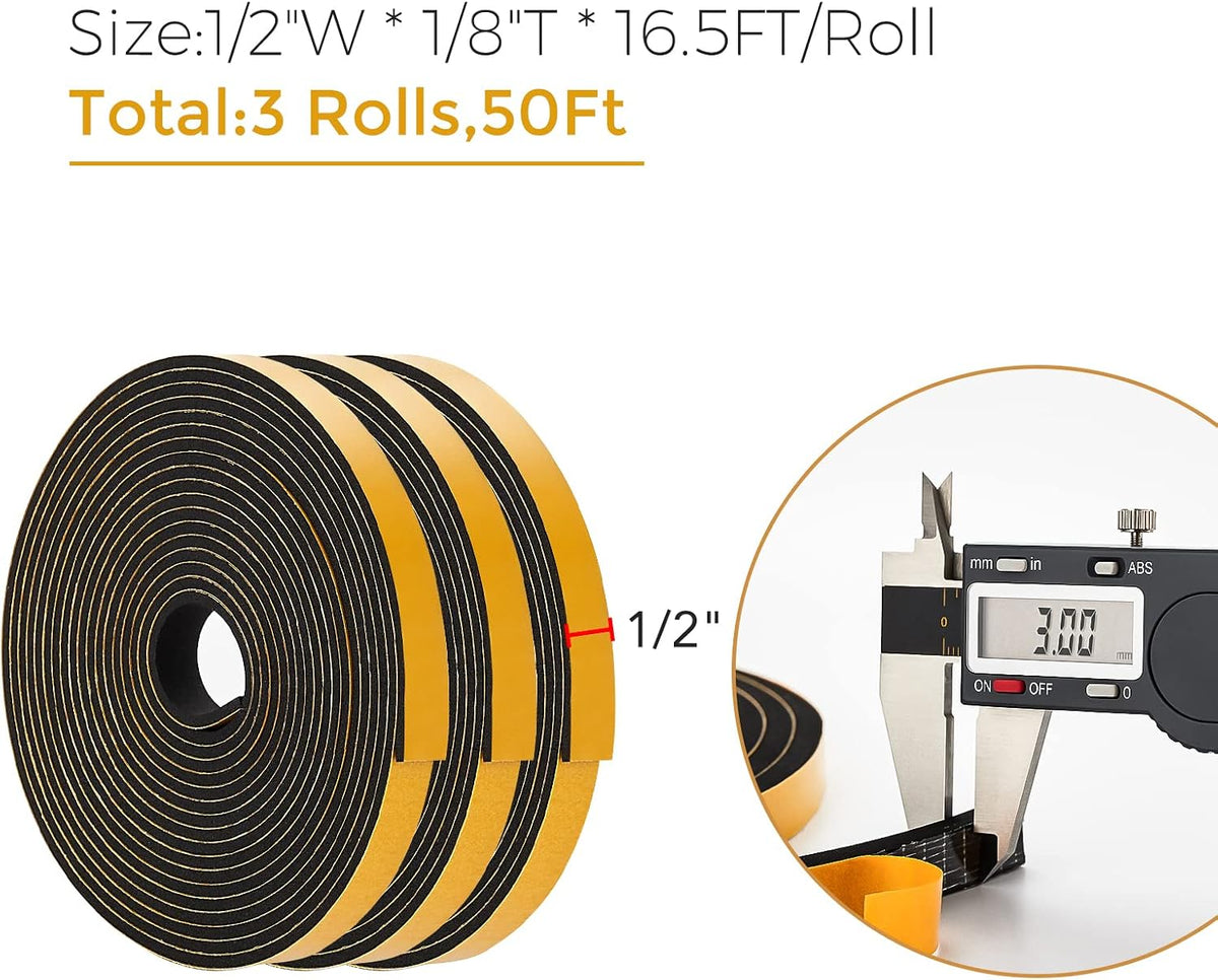 50 pies de burlete para puerta, sello de puerta de 1\/2" de anc...