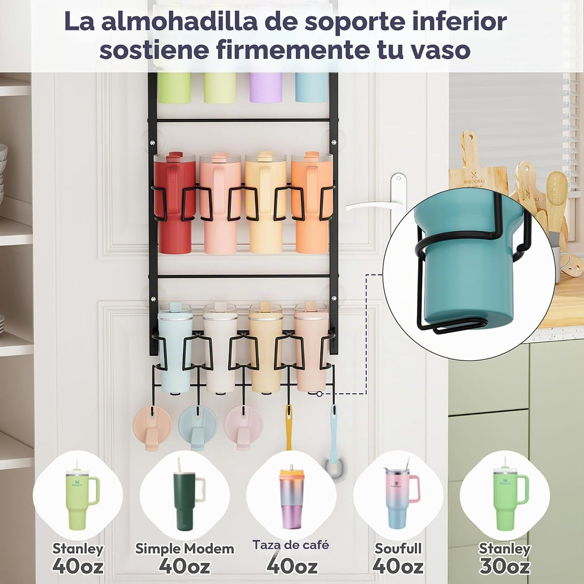 SWTYMIKI Organizador de botellas de agua de 4 niveles, soporte para...