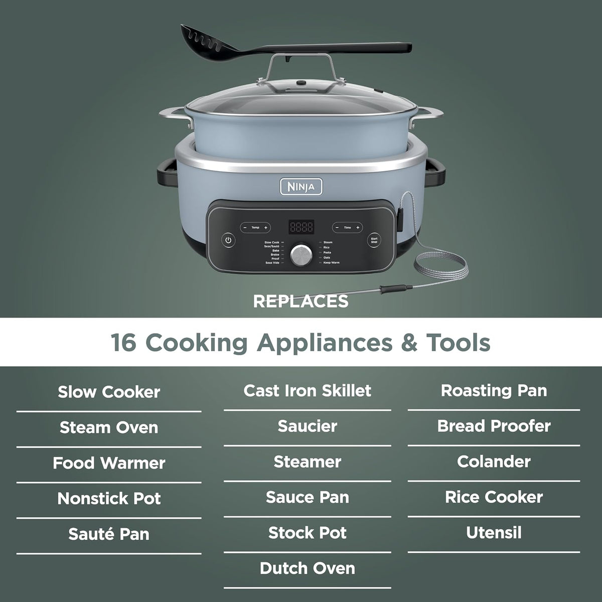 Ninja® PossibleCooker™ PRO Plus 11 en 1, 8.5 cuartos, azul traza, M...