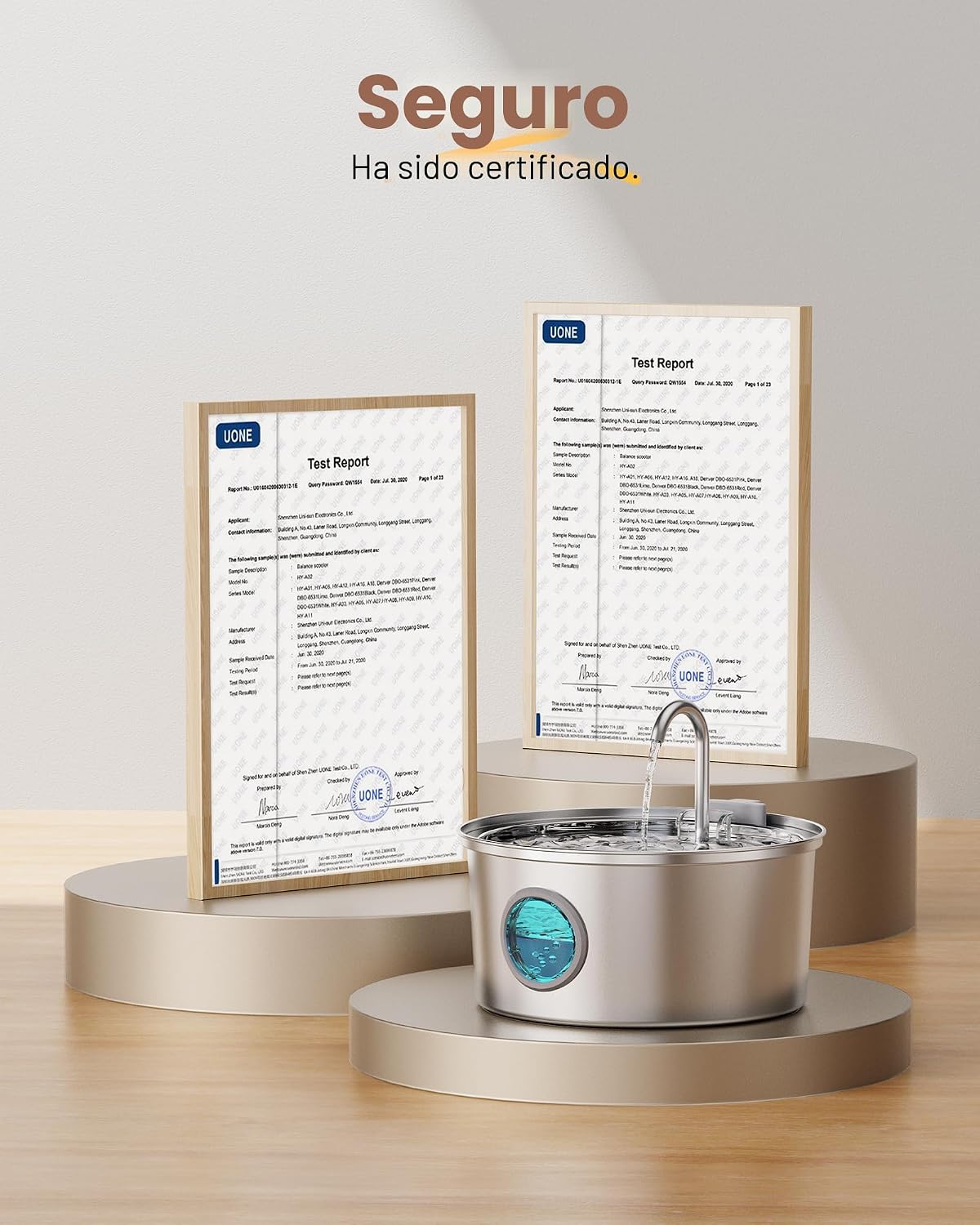 Fuente de agua para gatos de acero inoxidable - Fuente de agua de 1...