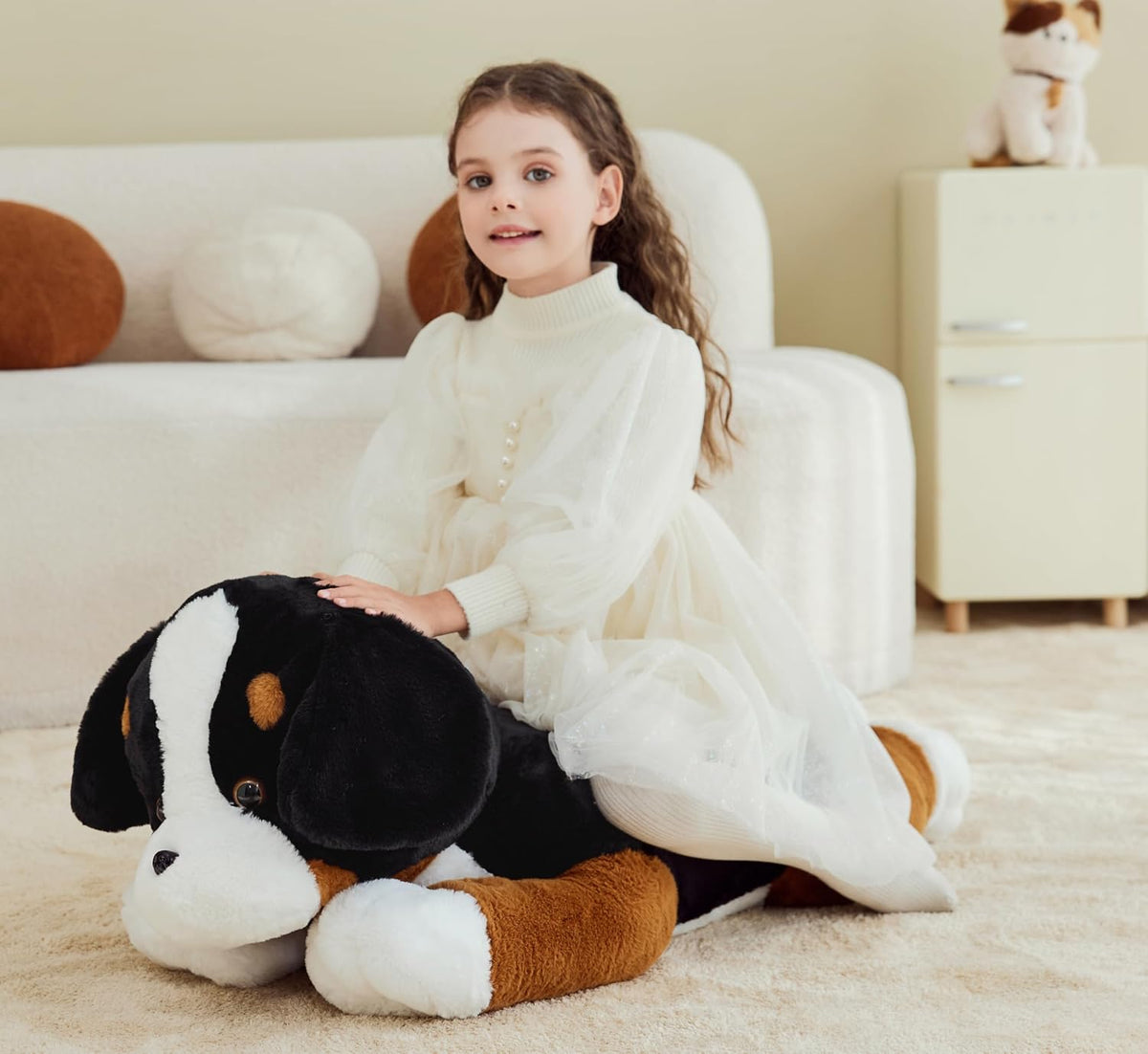 IKASA - Perro de montaña bernese gigante de peluche, juguetes suave...