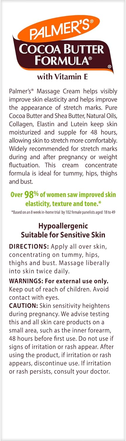 Crema de masaje para estrías, fórmula de mantequilla de cacao de Pa...