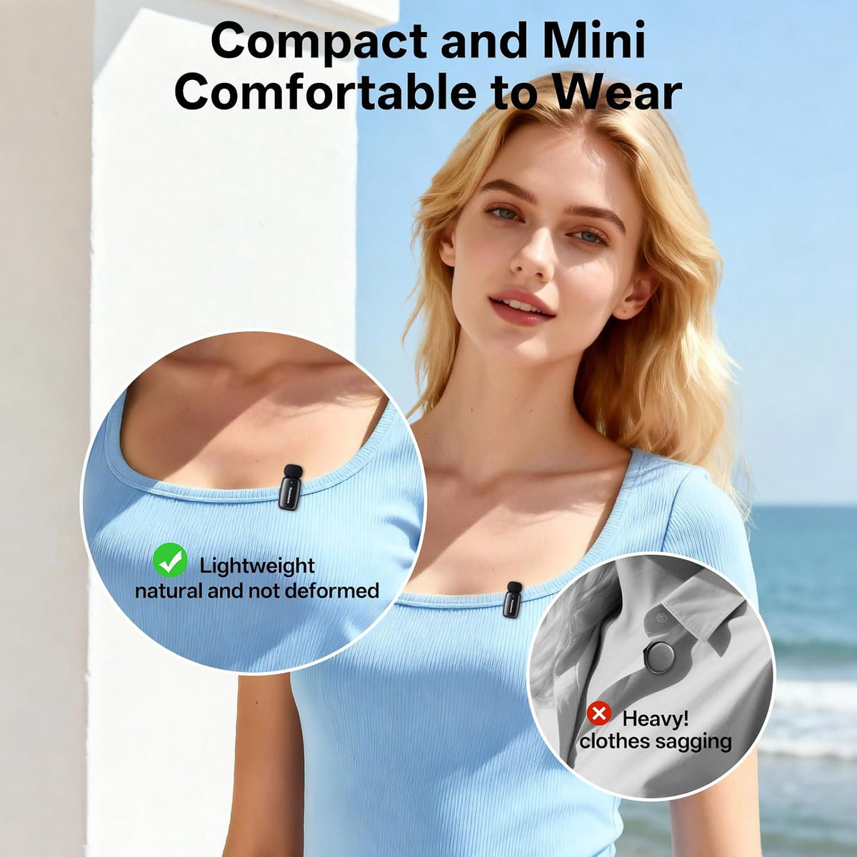 Yuaceuco 2 Juegos Mini Micrófono Inalámbrico para iPhone iPad Andro...