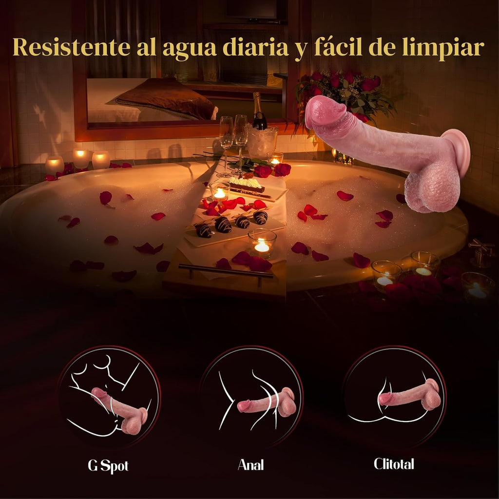 Mrgras Juguetes sexuales vibrador consolador con empuje, 3 pulsacio...