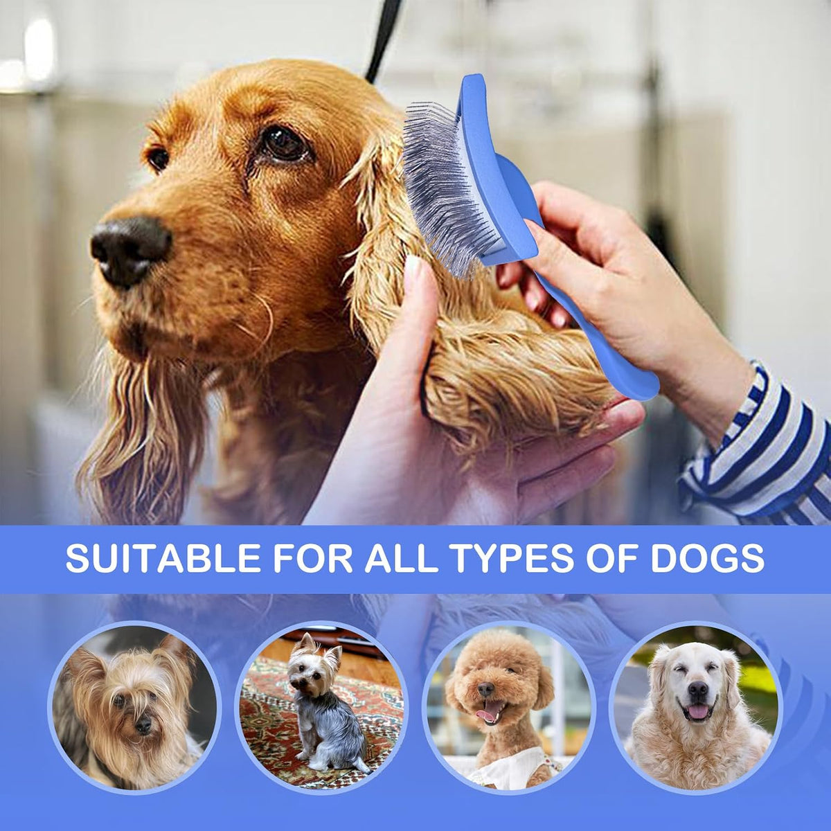 Anrundar - 2 cepillos deslizantes para perros y mascotas, cepillo d...