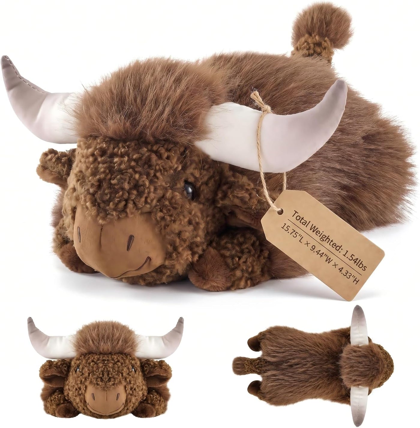 ZRUNBO Animales de peluche de vaca de las tierras altas, juguete de...