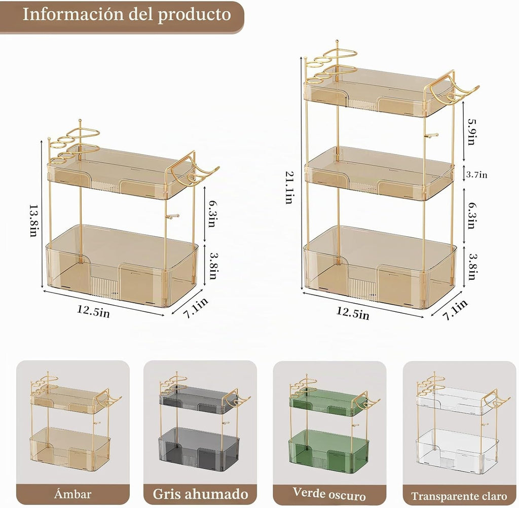 YCIA&amp;DONE Organizador de lujo para mostrador de baño, organizad...