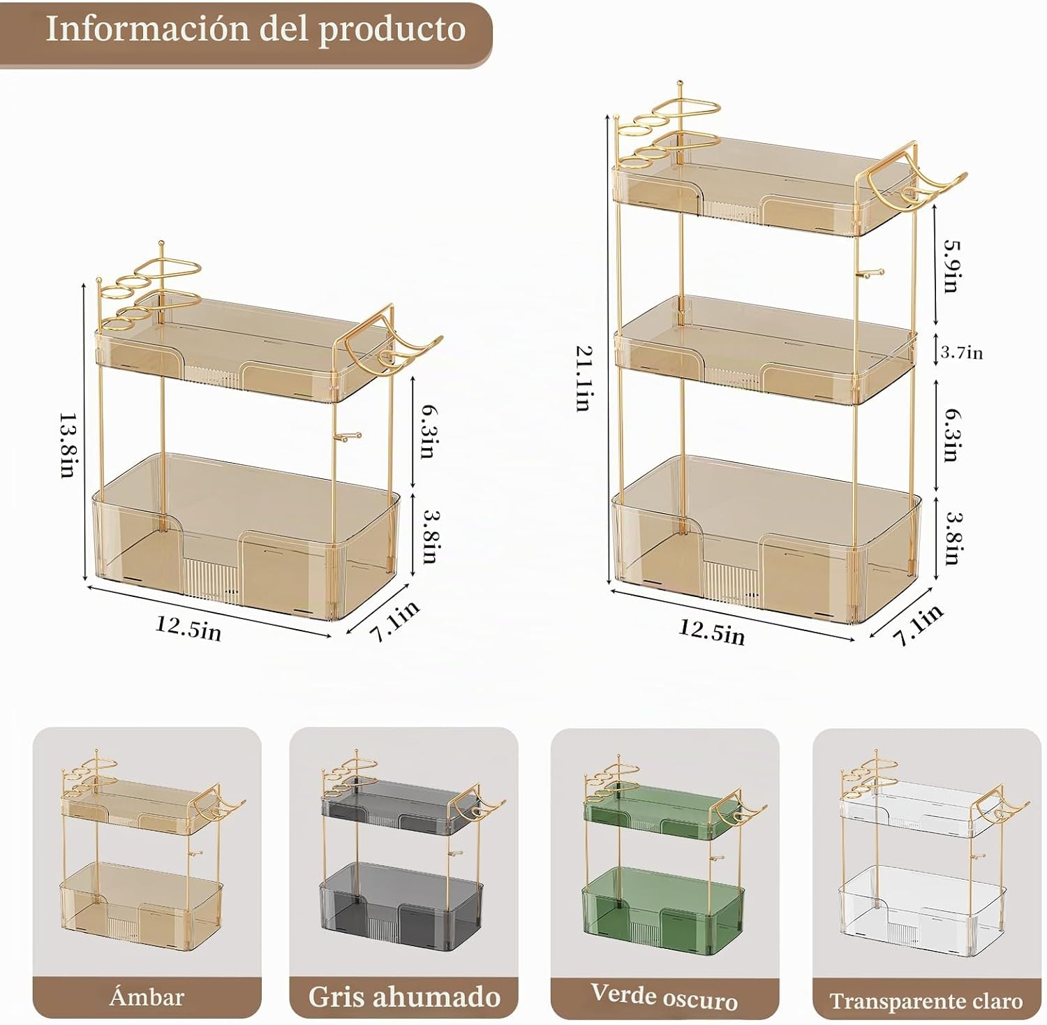 YCIA&amp;DONE Organizador de lujo para mostrador de baño, organizad...