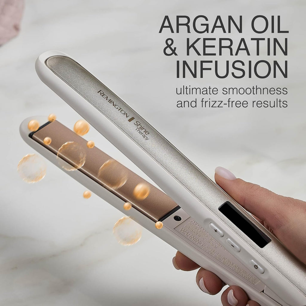 Remington Shine Therapy Plancha de cabello de 1 pulgada, aceite de...
